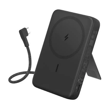 پاوربانک انکر مدل Zolo Magnetic Power Bank 10K 7.5W WireLess Built-in USB-C Cable 30W